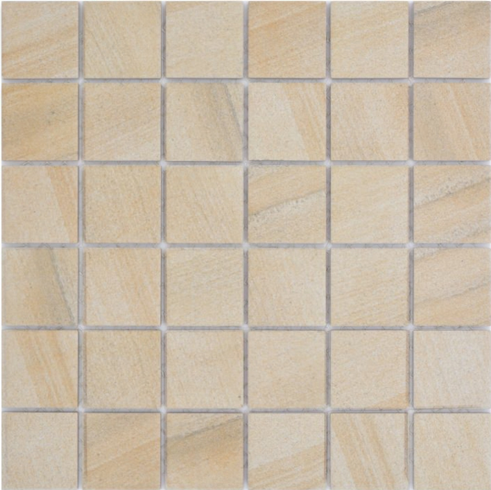 Mosaique Carre aspect pierre beige sable Ceramique mate