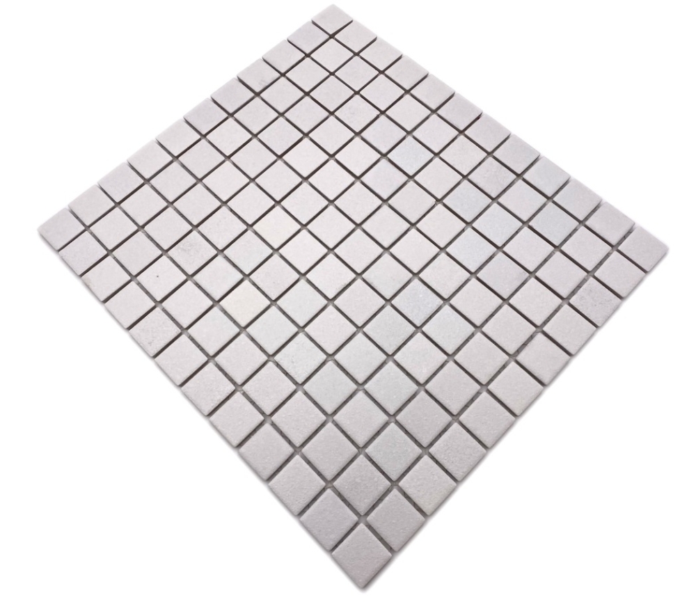 Mosaique Carre blanc uni Ceramique aspect blanc mat R10B