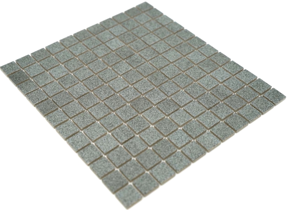 Mosaico quadrato uni stone grigio ceramica grigio opaco R10B