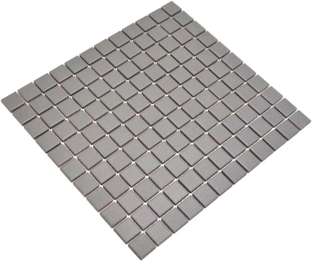 Mosaique Carre uni metal Ceramique gris mat R10B
