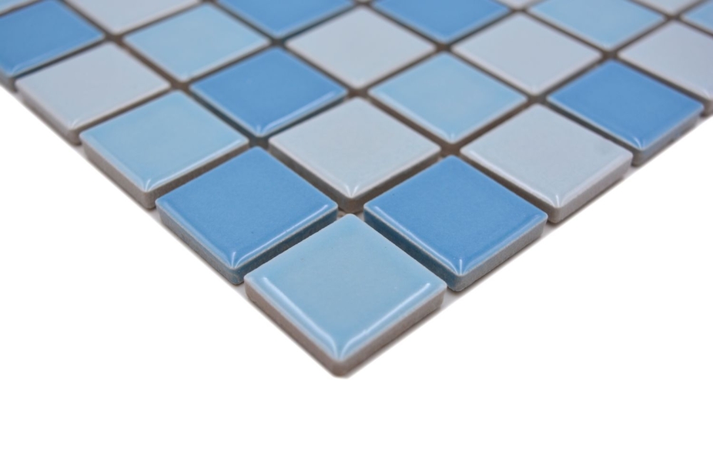 Keramik Mosaik Schwimmbadmosaik blau glänzend Poolmosaik Badfliesen 18-0406