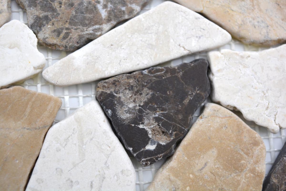 Bordüre Borde Marmor Bruch Naturstein Castanao Biancone beige braun BOR-CB15