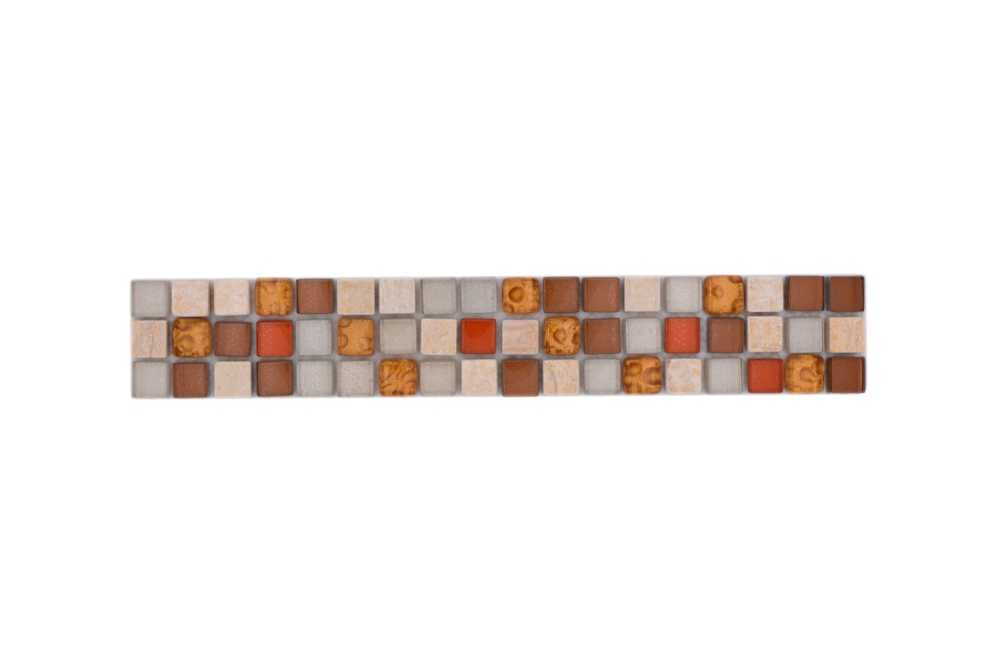 Mosaique Bordures Pierre naturelle Mosaique de verre Batonnets cream pastell rotor orange brun