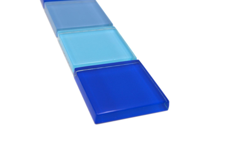 Mosaique de verre Carreaux de mosaique de verre bleu mix brillant 92-BO19480