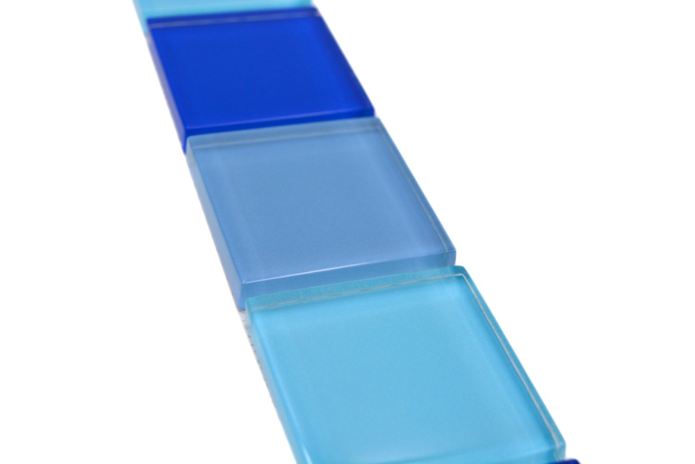 Mosaique de verre Carreaux de mosaique de verre bleu mix brillant 92-BO19480