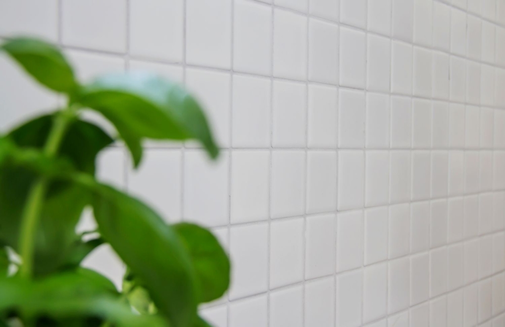 Mosaik Fliese weiß matt Poolmosaik Badmosaik Küchenwand Keramik - 16B-0111_b
