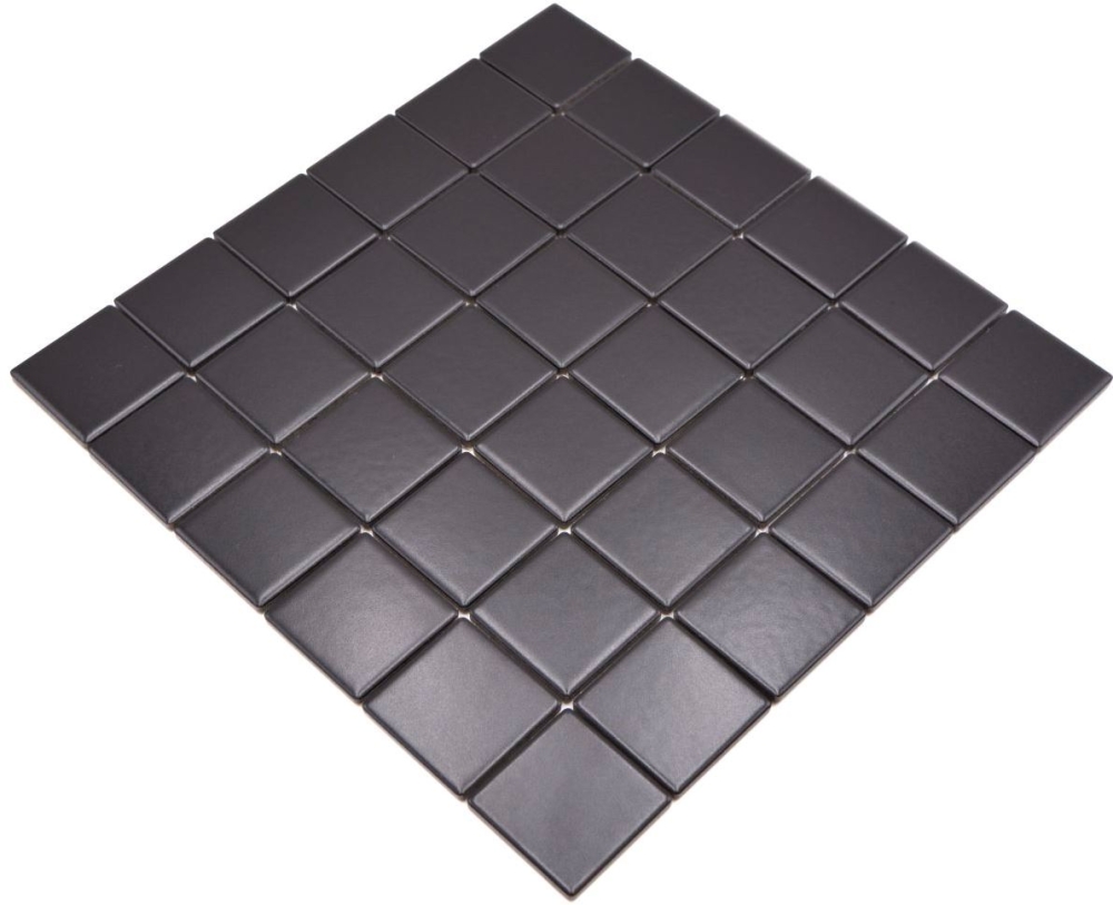 Mosaico quadrato in ceramica nera opaca