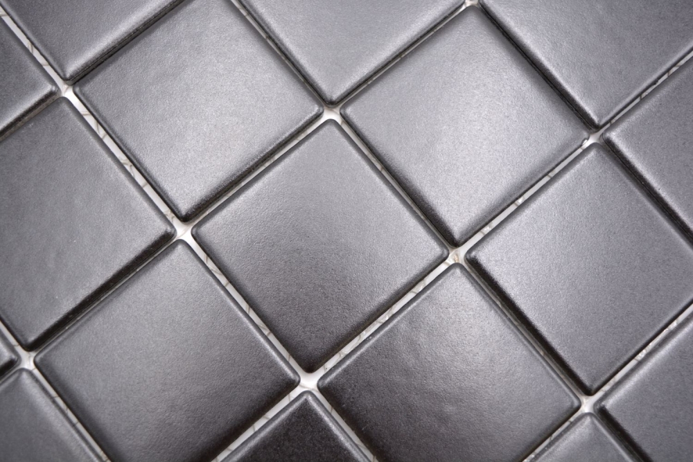 Mosaico quadrato in ceramica nera opaca