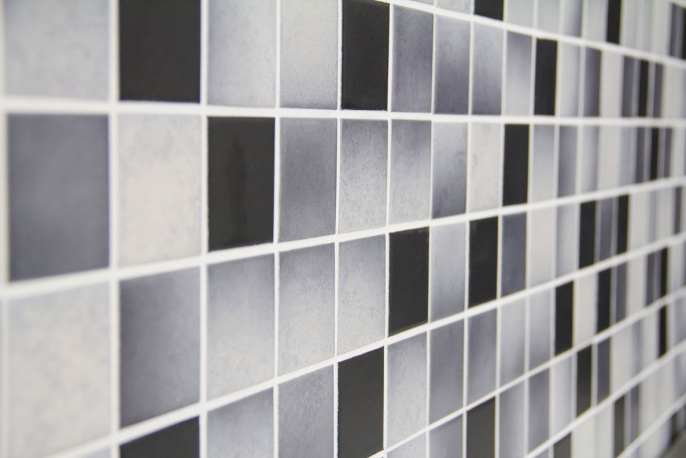 Mosaik Fliese anthrazit grau hellgrau Keramikmosaik rutschsicher 16-2211-R10