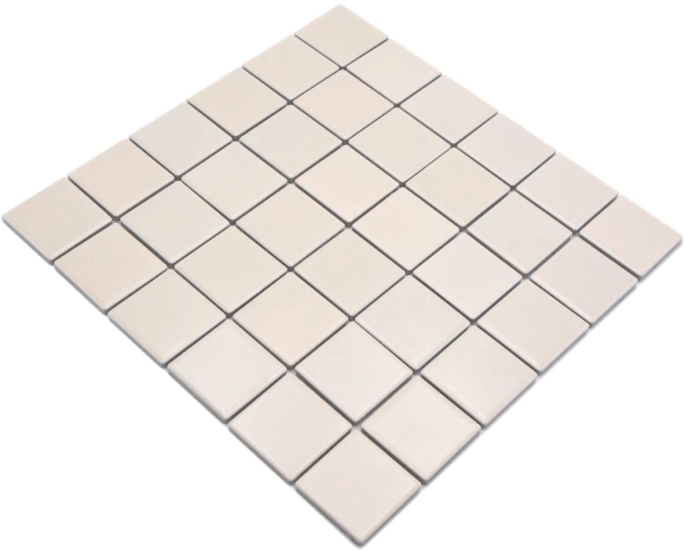 Mosaico cuadrado uni ceramica beige mate