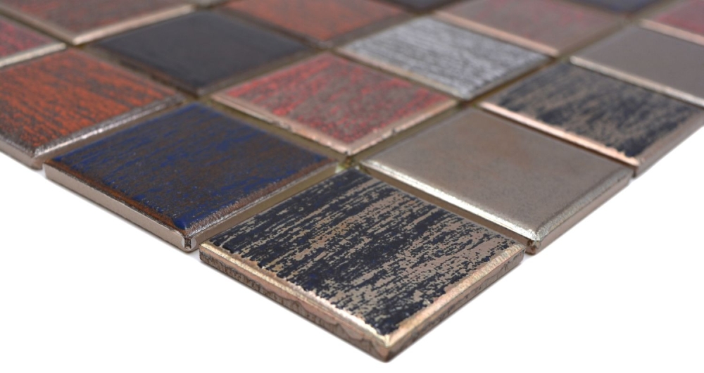 Mosaique Carre Orient color mix Ceramique aspect retro multicolore mat