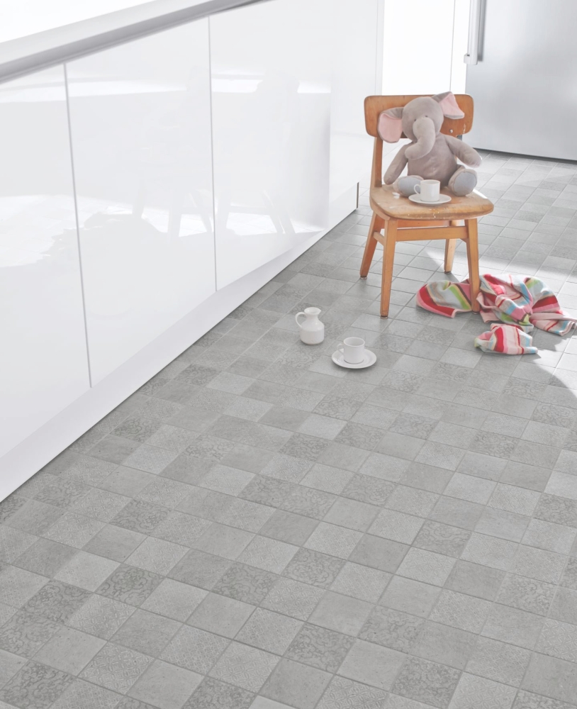 Mosaico cuadrado shabby chic gris ceramica shabby chic look gris mate