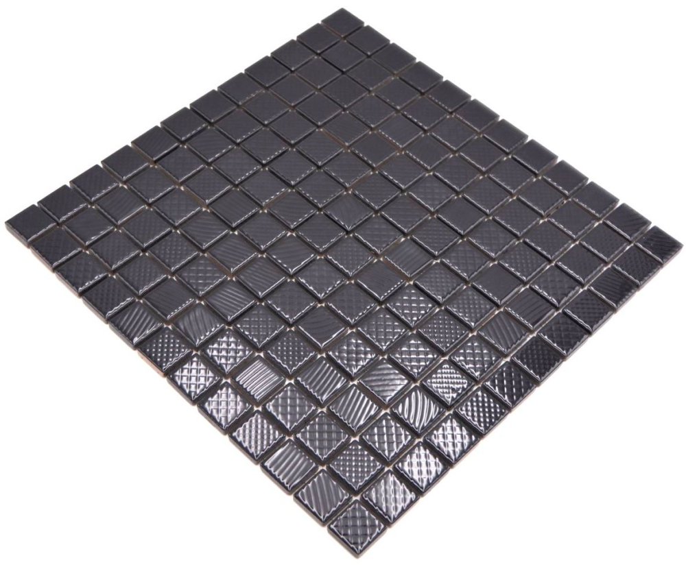 Mosaik Retrooptik Keramik weiss glaenzend - 10 Mosaikblaetter