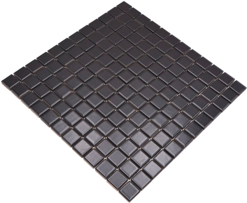 Mosaik Quadrat uni schwarz matt Keramik