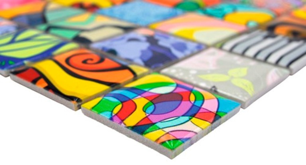 Mosaik Fliese bunt Pop UP ART Retro Motiv Keramik 14-1605