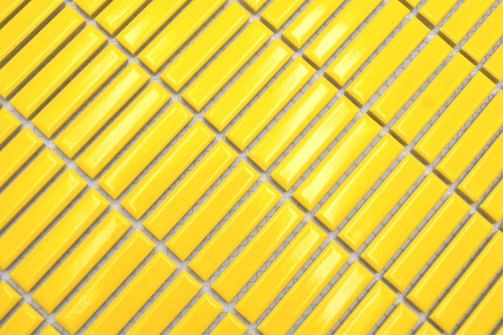 Keramik Mosaik Stäbchen Retro 50er 60er Jahre Riemchen gelb glänzend - Kopie