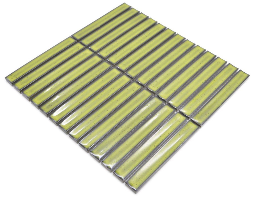 Mosaikfliese Stäbchen CG CS 16 - Grün Chartreuse Punkte - 1 Mosaikmatte