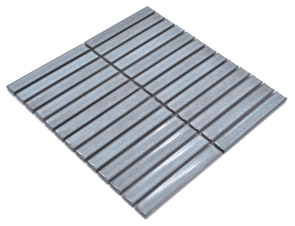 Mosaikfliese Stäbchen CG CS 26 Taben grau gesprenkelt - 1 Mosaikmatte