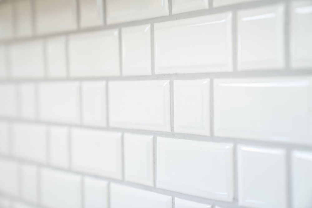 Mosaico metro uni blanco mezcla ceramica metro look brillante