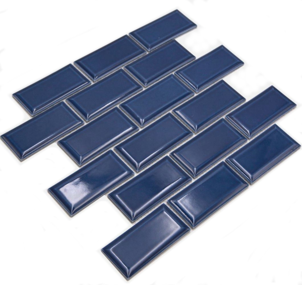 Mosaico metro uni azul cobalto ceramica metro look azul cobalto brillante