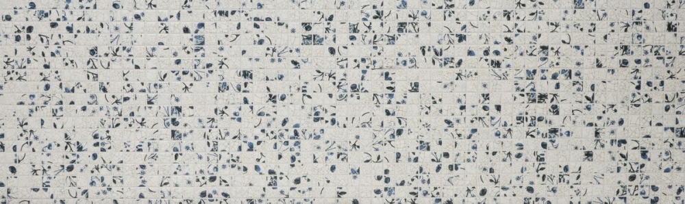 Mosaico cuadrado Fresa ceramica Delft look mezcla blanco azul brillante