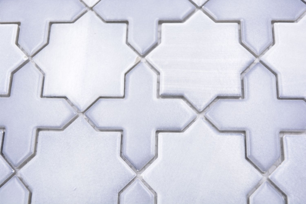 Retro Keramik Mosaikfliese Stern grau matt Fliesenspiegel Küche Bad Wand - 13-SXS05