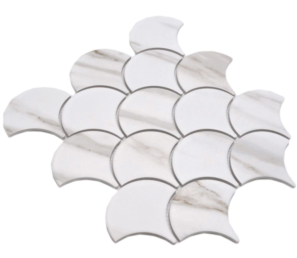 Mosaique aspect pierre Ceramique blanc mat - 10 feuilles de mosaique