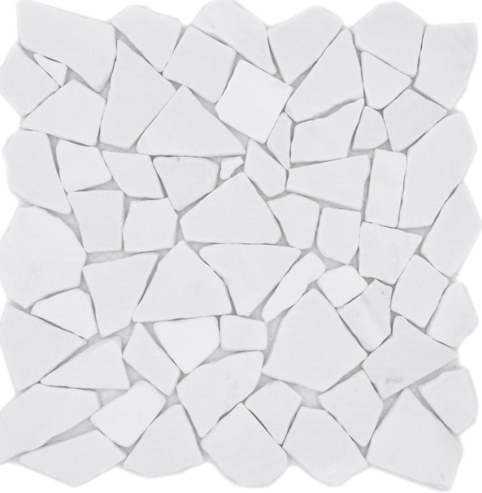 Fractura mosaico poligonal marmol piedra natural mosaico blanco 44-0102