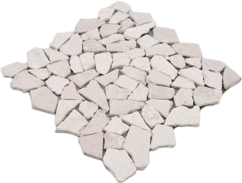 Bruchmosaik Polygonal Marmor Natursteinmosaik hellbeige Bruch Cream Biancone 44-30-100