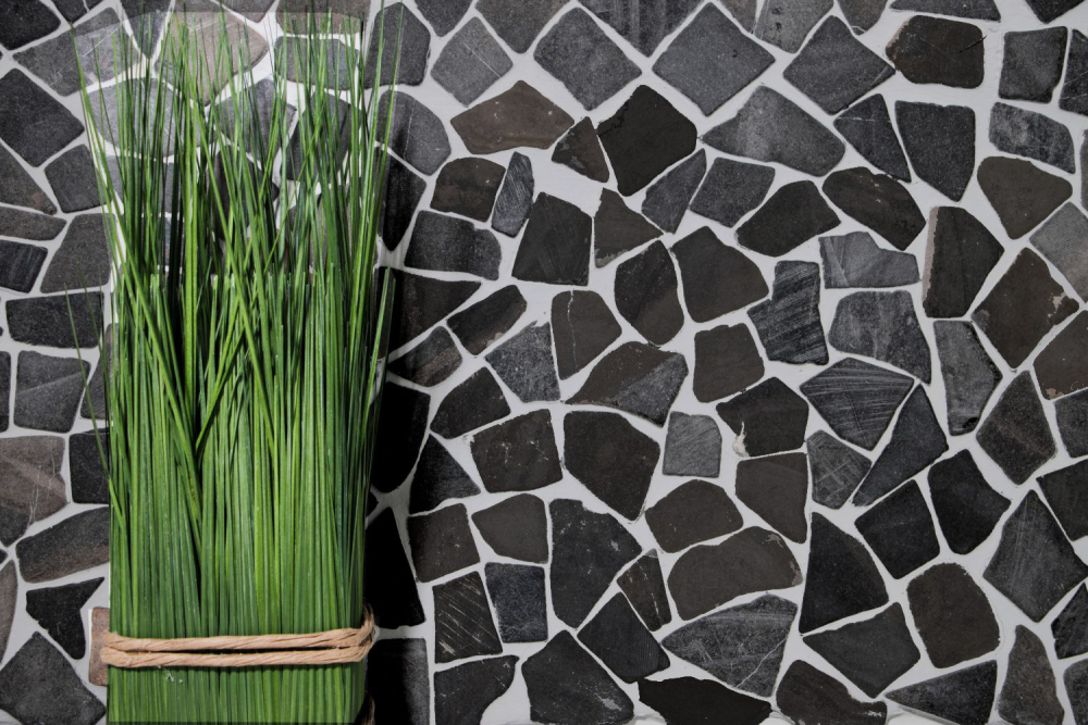 Mosaique Bruch Ciot uni Neromarquina Marbre optique Bruch noir mat