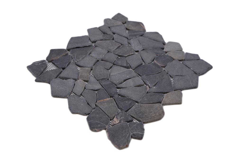Bruchmosaik Polygonal Natursteinmosaik grau anthrazit Neromarquina 44-30-120