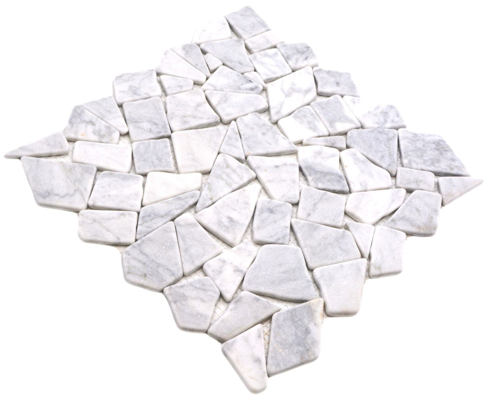 Natursteinmosaik Marmor weiss grau matt Wand Boden Küche Bad Dusche - 44-30-2030