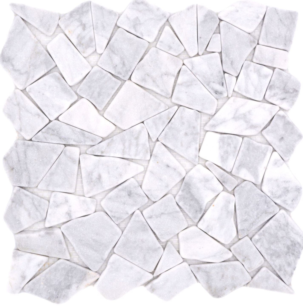 Natursteinmosaik Marmor weiss grau matt Wand Boden Küche Bad Dusche - 44-30-2030
