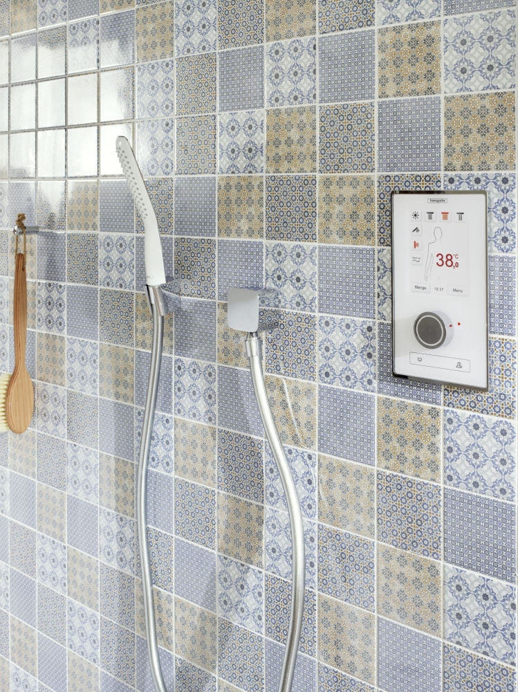 Mosaique Carre Classico mix Ceramique retro blanc bleu orange gris brillant