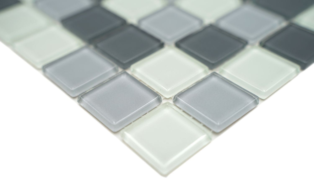 Mosaikfliesen Glasmosaik Grau Weiß Anthrazit Crystal Mix