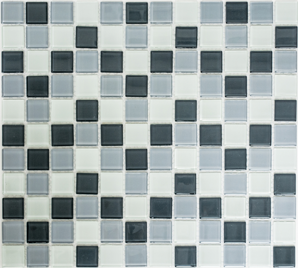 Mosaikfliesen Glasmosaik Grau Weiß Anthrazit Crystal Mix