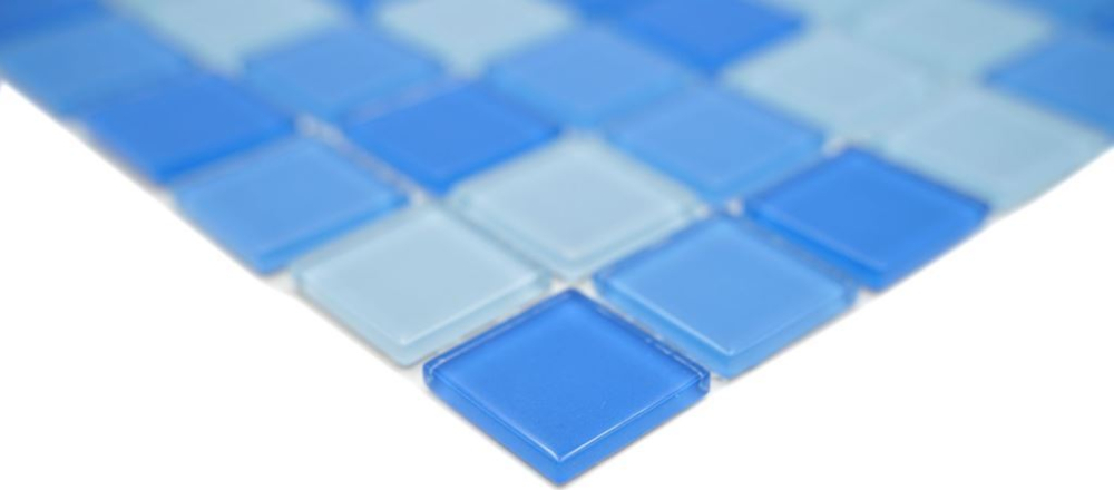 Glasmosaik hellblau blau mittelblau Schwimmbadmosaik Poolmosaik - 62-0404