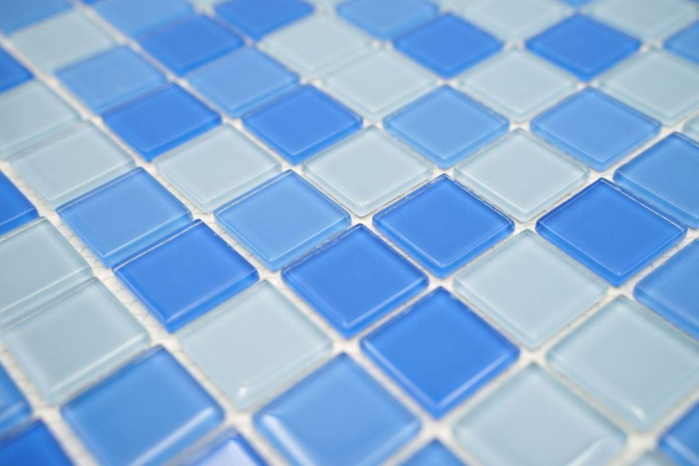 Glasmosaik hellblau blau mittelblau Schwimmbadmosaik Poolmosaik - 62-0404