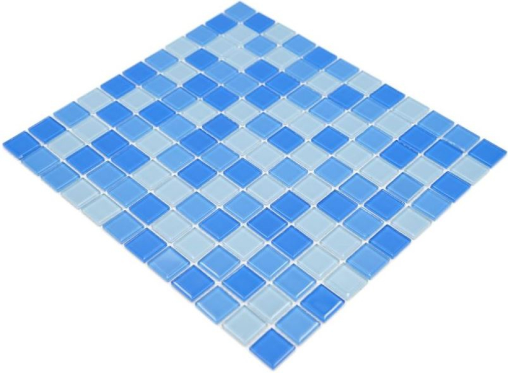 Glasmosaik hellblau blau mittelblau Schwimmbadmosaik Poolmosaik - 62-0404