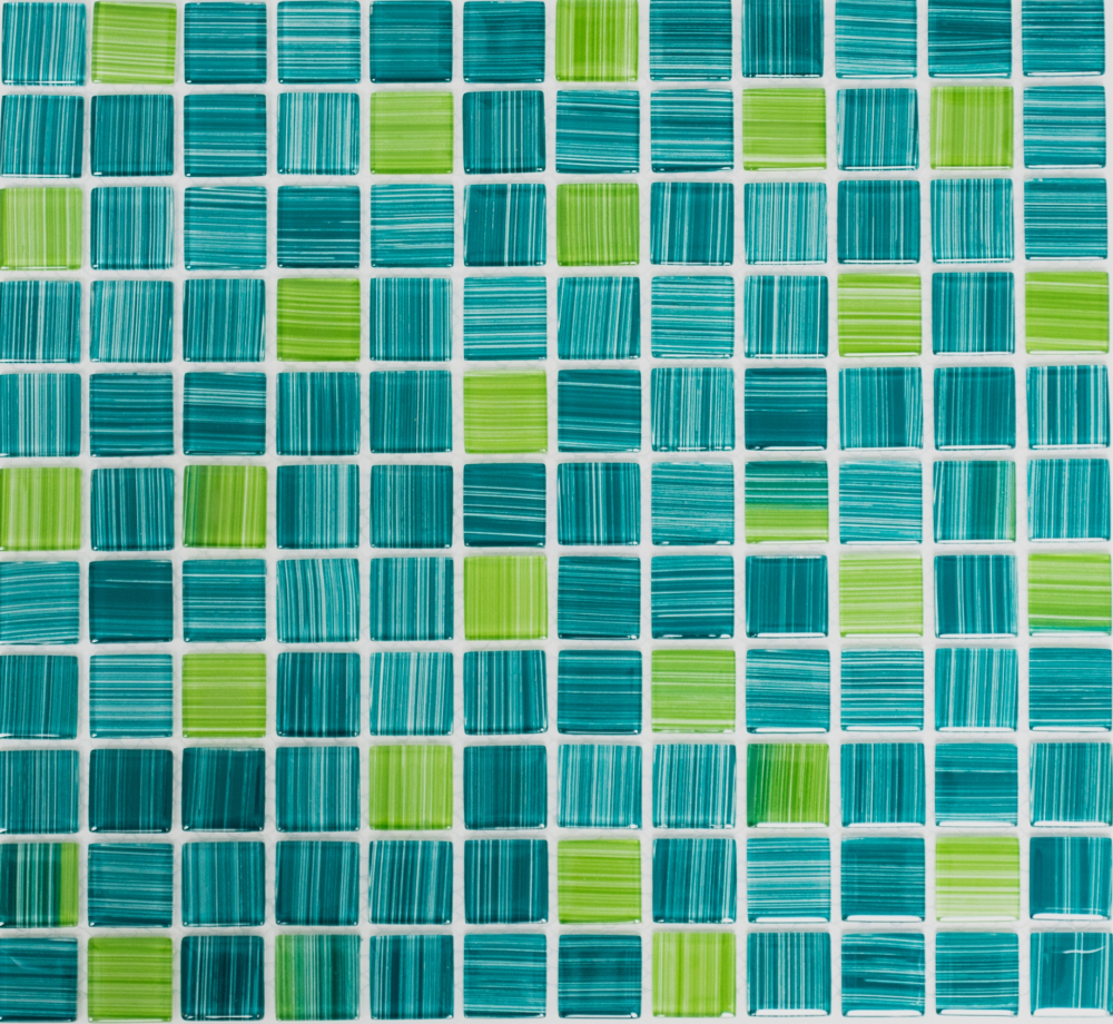 Carreaux de mosaique Mosaique de verre Vert clair Vert petrole Carre Crystal