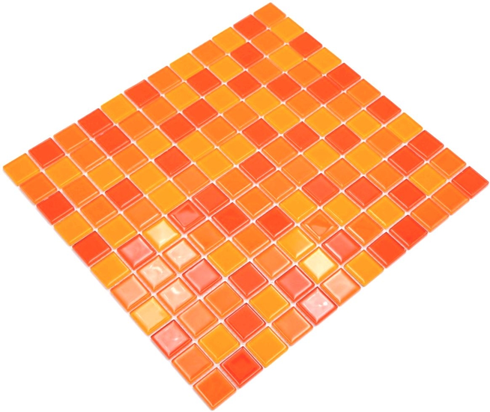 Glasmosaik Gelb Orange Rot Fliesenspiegel Wandfliese Küchenfliese Bad - 62-0802