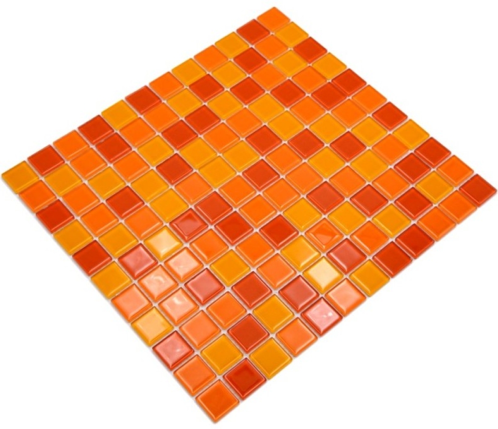 Mosaico de vidrio amarillo naranja rojo azulejo backsplash pared azulejo cocina azulejo cuarto de bano - 62-0802
