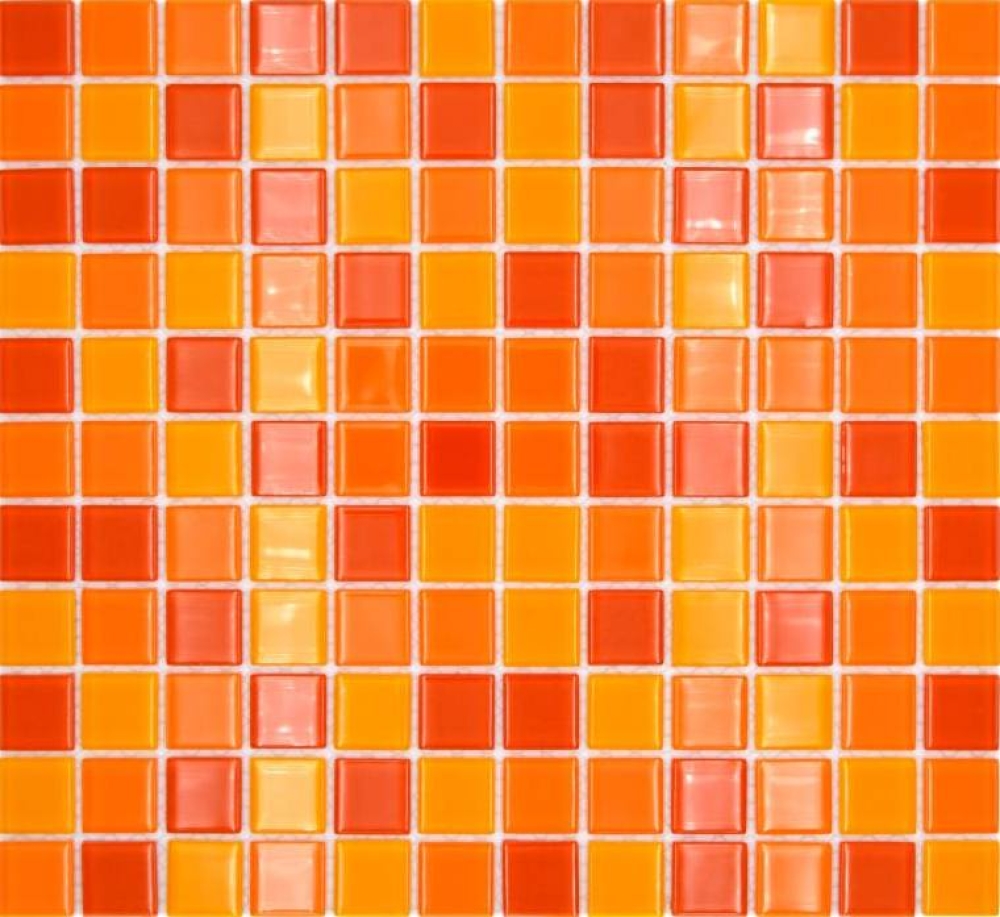 Mosaique Translucide Crystal mix jaune orange rouge brillant - 10 feuilles de mosaique