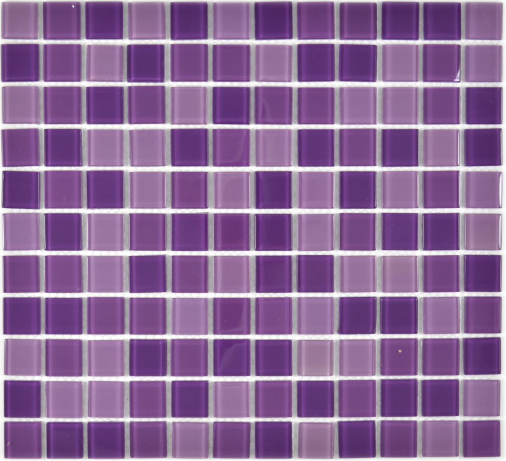 Tessere di mosaico di vetro lilla prugna quadrato Crystal Mix