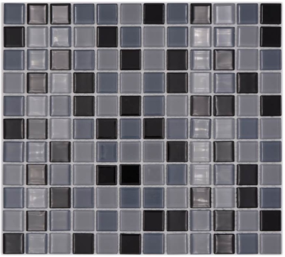 Carreaux de mosaique Mosaique de verre Noir gris clair Anthracite Carre Crystal