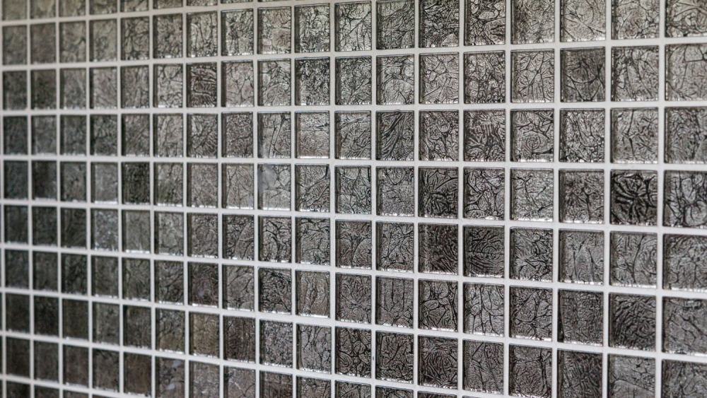 Mosaikfliesen Glasmosaik Schwarz Anthrazit Struktur