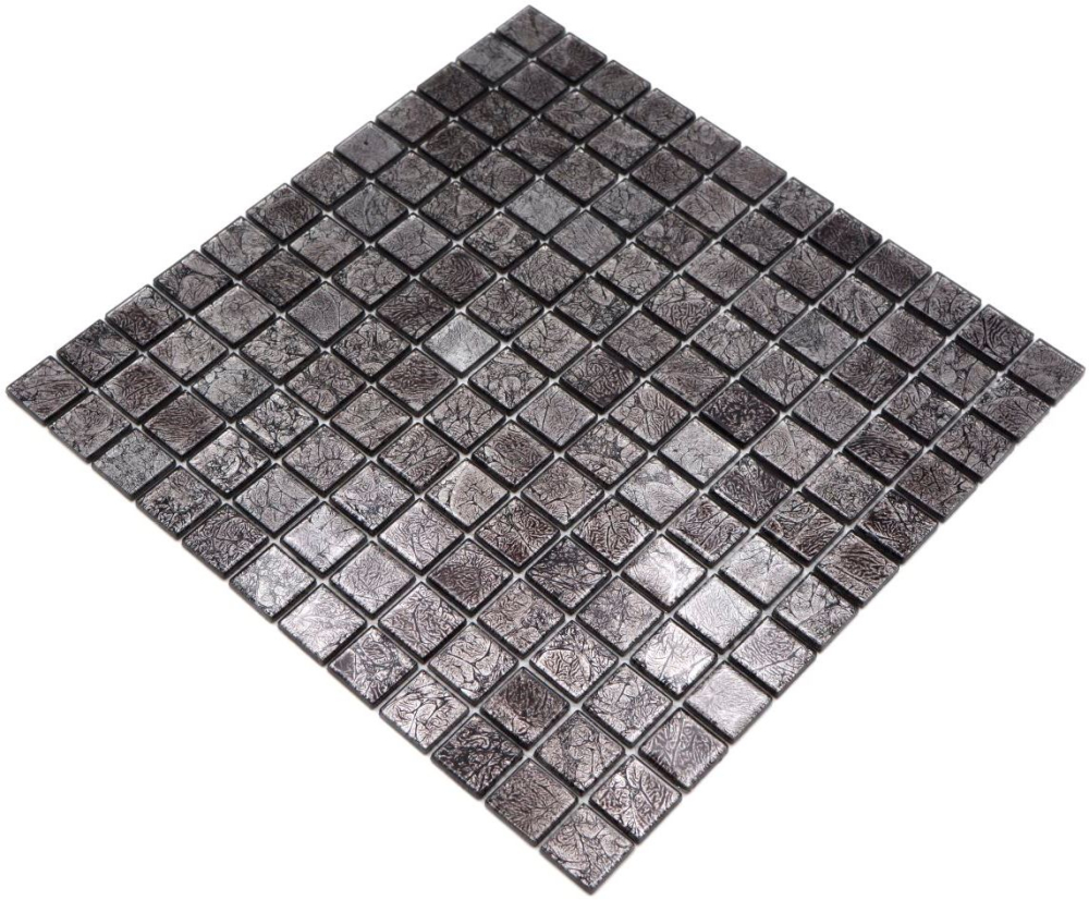 Mosaikfliesen Glasmosaik Schwarz Anthrazit Struktur