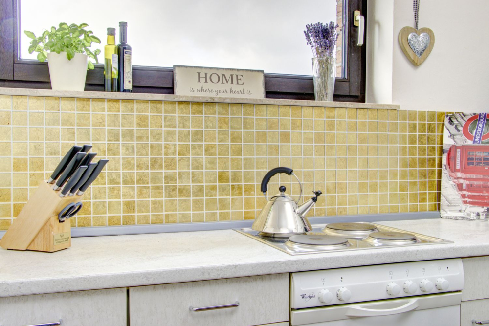 Mosaikfliesen Glasmosaik Gold Struktur Quadrat Crystal