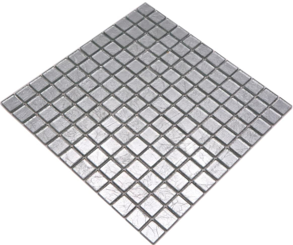 Mosaik Transluzent Crystal silber glaenzend - 10 Mosaikblaetter