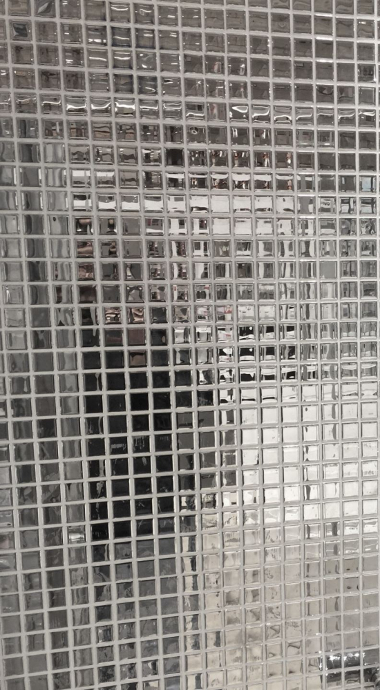 Mosaik Fliese Glasmosaik Silber Glänzend Fliesenspiegel Wand Küche Mosaikmatte - 60-0206